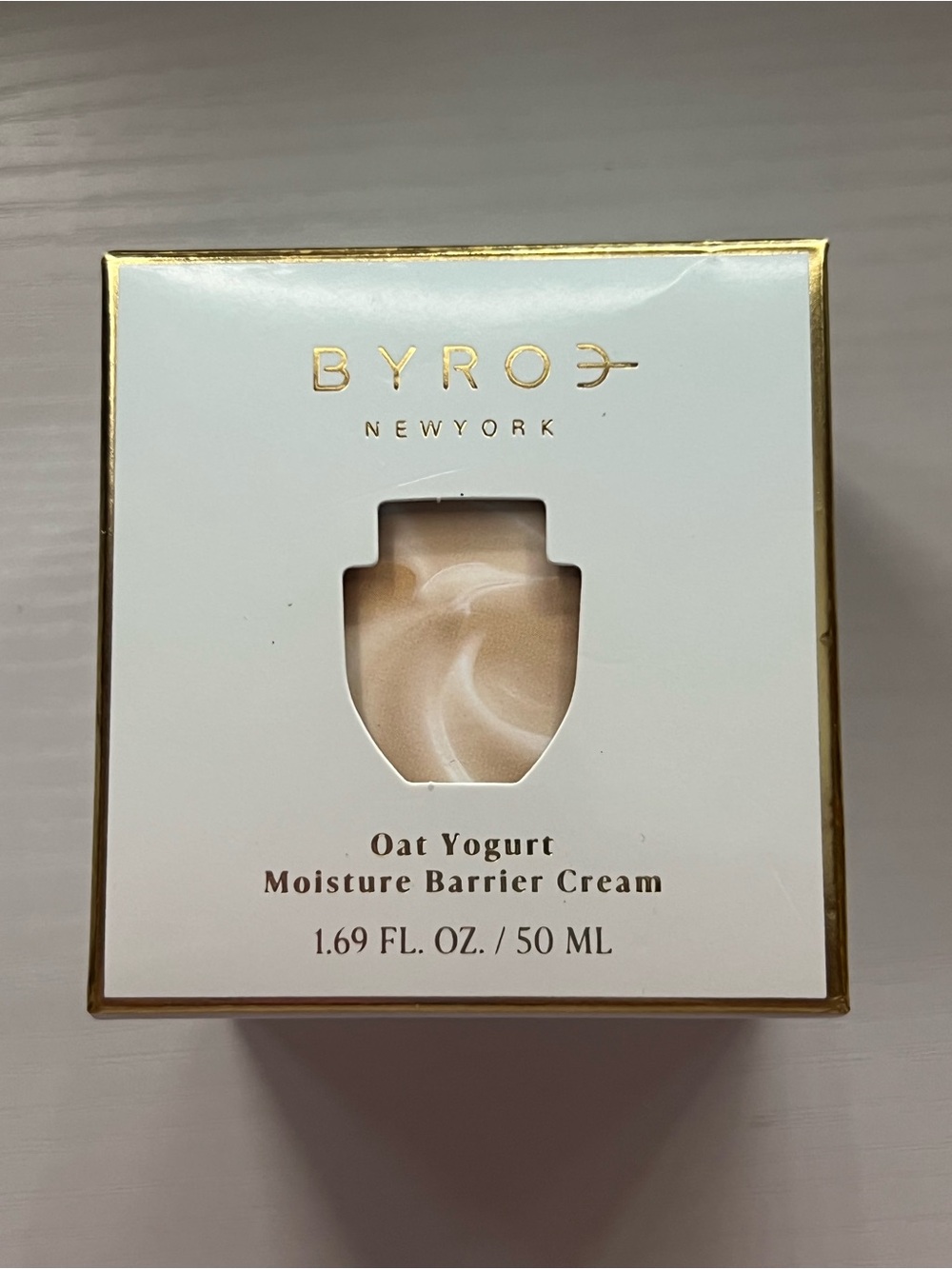BYROE Moisture Barrier Cream - White and Gold Packaging Oat Yogurt.